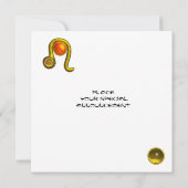 Faire-part LEO TOPAZ, jaune vif, orange rouge argenté (Dos)