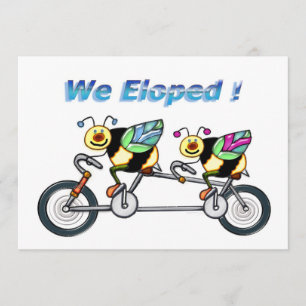 Faire-part Les abeilles sur un vélo tandem se sont enfuies