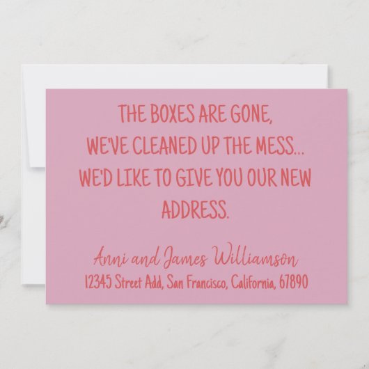 FAIRE-PART LES BOÎTES SONT PARTIES, NOUS AVONS NETTOYÉ MESS M (Devant)