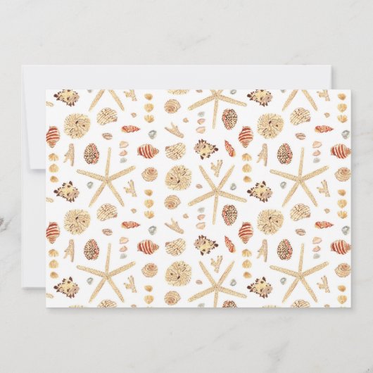 Faire-part Les coquillages d'aquarelle modernes se déplacent (Dos)