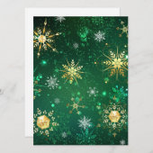 Faire-part Les flocons dorés de Noël sur l'Arrière - plan ver (Devant / Derrière)