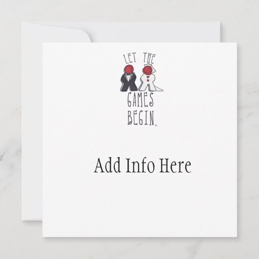 Faire-part Les Jeux Commencent à mépriser l'art Mariage (Dos)