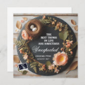 Faire-part Les médias sociaux révèlent la grossesse jumelle F (Devant / Derrière)