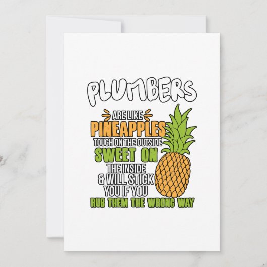 Faire-part Les plombiers Sont Comme Des Ananas. (Devant)