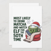 Faire-part Les plus susceptibles de boire Matcha et regarder (Devant / Derrière)