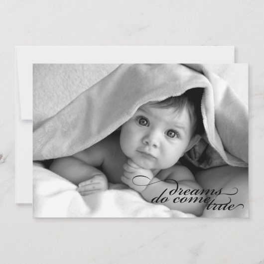 Faire-part Les rêves deviennent réalité {Annonce de naissance (Devant)