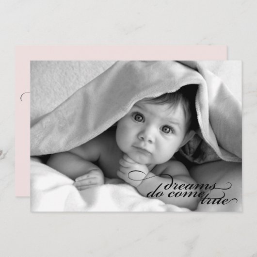 Faire-part Les rêves deviennent réalité {Faire-part de naissa (Devant / Derrière)