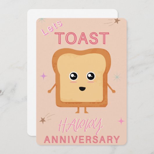 Faire-part Lets Toast neutral Happy Anniversary greeting card (Devant / Derrière)