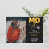 Faire-part Lettres de ballons MD Caduceus Stethoscope Graduat (Debout devant)