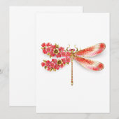 Faire-part libellule de fleurs avec sakura de bijoux (Devant / Derrière)