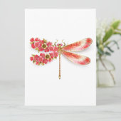 Faire-part libellule de fleurs avec sakura de bijoux (Debout devant)