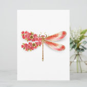 Faire-part libellule de fleurs avec sakura de bijoux (Debout devant)