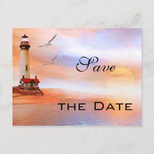 Faire-part Lighthouse Beach Enregistrer la date Carte postale