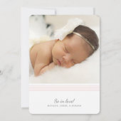 Faire-part Lignes Modernes Et Élégantes | 2 Photo Blush Birth (Dos)