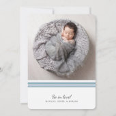 Faire-part Lignes Modernes Et Élégantes | 2 Photo Naissance d (Dos)