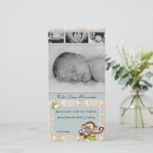 Faire-part Lil Monkey Nouvelles Annonces de naissance de bébé (Debout devant)