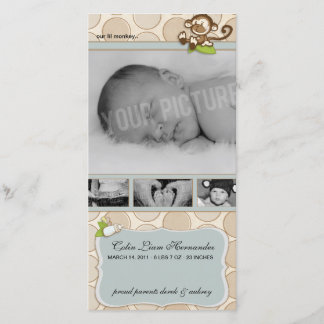 Faire-part Lil Monkey Nouvelles Annonces de naissance de bébé