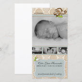 Faire-part Lil Monkey Nouvelles Annonces de naissance de bébé (Devant / Derrière)