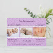 Faire-part Lilac Pearl Twins (Debout devant)