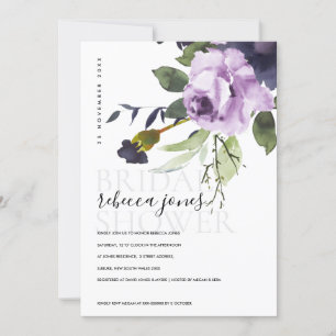 FAIRE-PART LILAC PURPLE ROSE PEONY FLORAL BUNCH FÊTE DES MARI