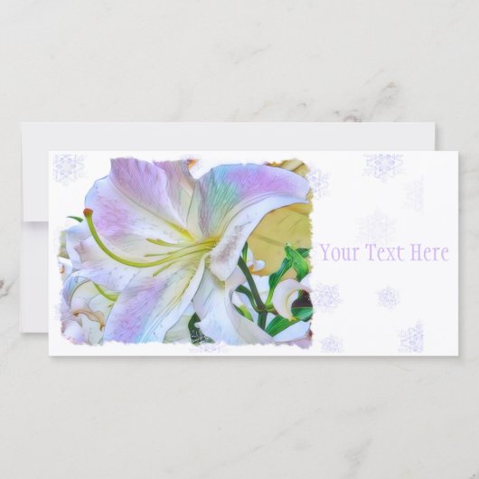 Faire-part Lilium "Casa Blanca" [Carte de guide plat] 案 内 状 (Devant)