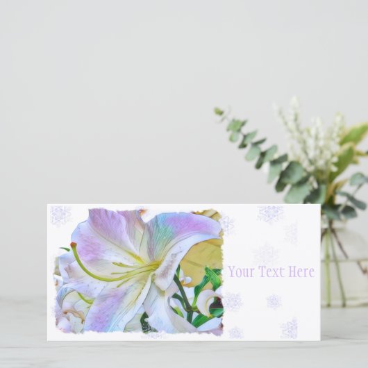 Faire-part Lilium "Casa Blanca" [Carte de guide plat] 案 内 状 (Debout devant)