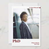 Faire-part Limite de la Bourgogne Blanche Photo Doctorat (Devant)