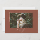 Faire-part Line Art Terracotta Graduation Horizontale Photo (Devant)