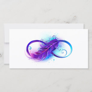 Faire-part L'infini avec plume violette