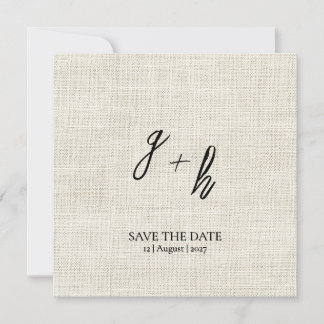 Faire-part Linge blanc minimaliste Vintage Date de sauvegarde