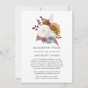 Faire-part Liste de invités de mariage florale blanche, bourg