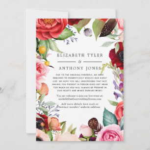 Faire-part Liste de invités de mariage réduite Boho Floral Aq