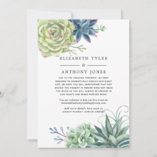 Faire-part Liste de invités de mariage réduite Cactus Succule