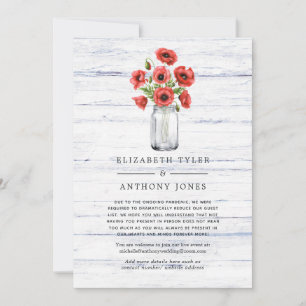 Faire-part Liste de invités réduite pour Coquelicot Rustique