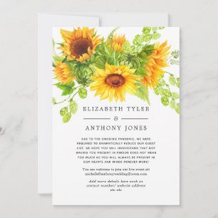 Faire-part Liste de invités réduite Sunflowers Bohème Rustiqu