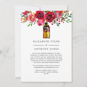 Faire-part Liste de mariage réduite Bourgogne et Blush