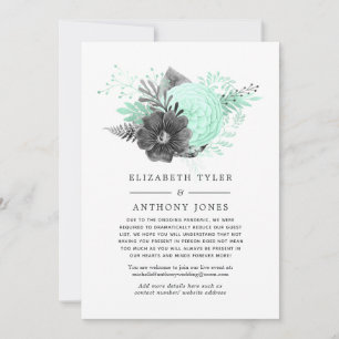 Faire-part Liste de mariage réduite Pastel Mint & Charcoal