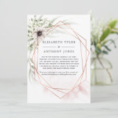 Faire-part Liste d'invités réduite géométrique Eucalyptus en  (Debout devant)