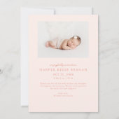 Faire-part Little Miracle Christmas Peach Photo Birth  (Dos)