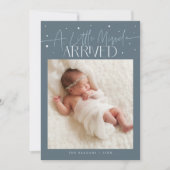 Faire-part Little Miracle Christmas Slate Blue Photo Birth (Devant)