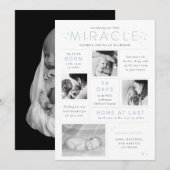 Faire-part Little Miracle Preemie NICU Infographic Birth (Devant / Derrière)