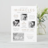 Faire-part Little Miracles Twin Preemie NICU Infographie (Debout devant)
