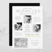 Faire-part Little Miracles Twin Preemie NICU Infographie (Devant / Derrière)