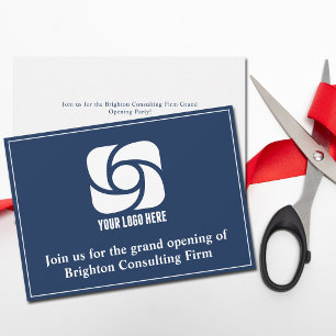 Faire-part Logo d'entreprise personnalisé Ouverture grand ble