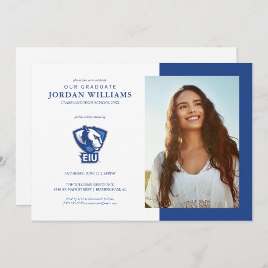 Faire-part Logo des Panthers de l'Université Eastern Illinois (Devant / Derrière)