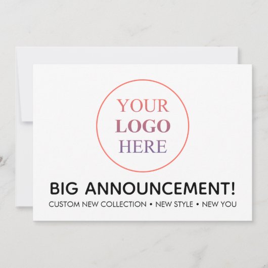 Faire-part Logo Professionnel Personnalisé - Pas De Commande  (Devant)