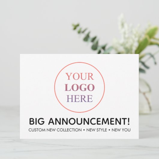 Faire-part Logo Professionnel Personnalisé - Pas De Commande  (Debout devant)