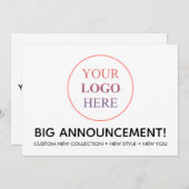 Faire-part Logo Professionnel Personnalisé - Pas De Commande  (Devant / Derrière)