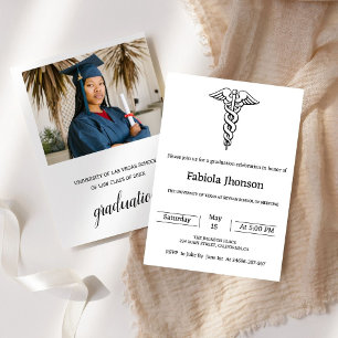 Faire-part Loi photo simple p la fête de diplôme universitair