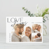 Faire-part Love Always Three Photo Fiançailles (Debout devant)